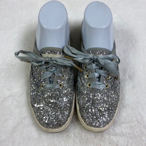 Kate Spade‎ X Keds Champion Silver Glitter Sneakers Size 6 - Picture 1 of 10